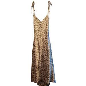 Abercrombie & Fitch Floral Satin Tie Shoulder Maxi Dress